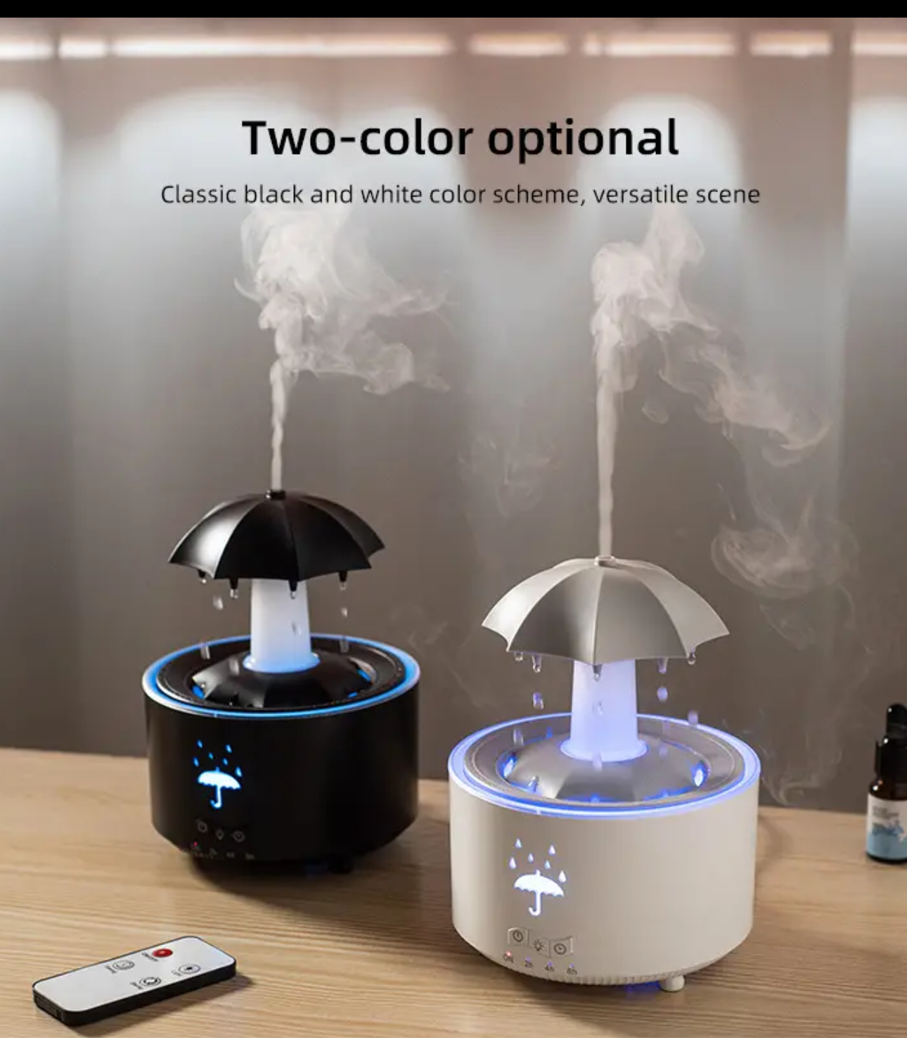 Elegant Umbrella Humidifier with LED Night Light – Two-Color Design